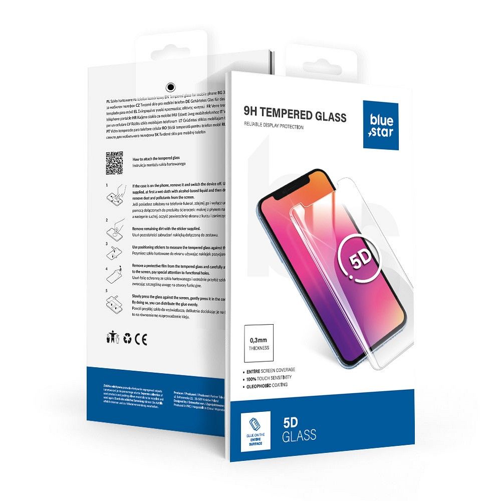 Aizsargstikls Samsung Galaxy Note 20 Ultra – Blue Star Full Face (full glue/small size) - black Tempered Glass Blue Star — attēls 3