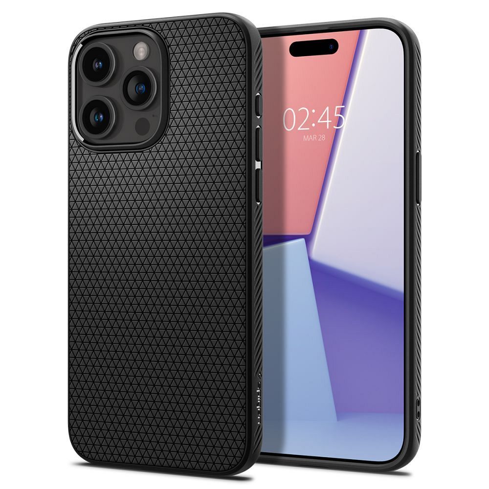 Aizsargvāciņš iPhone 15 PRO MAX – SPIGEN Liquid Air, matēti melns