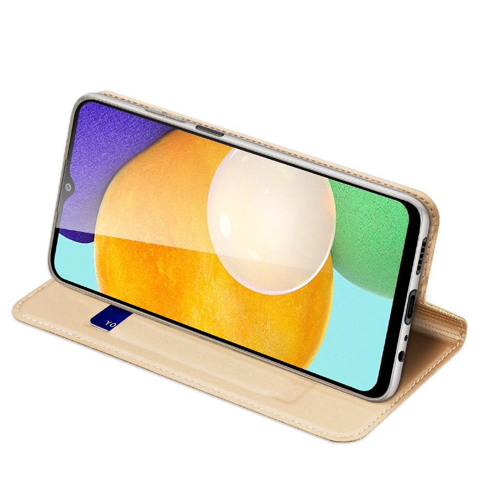 Aizsargvāciņš Samsung Galaxy A03s golden – Dux Ducis Skin Pro Bookcase type — attēls 4