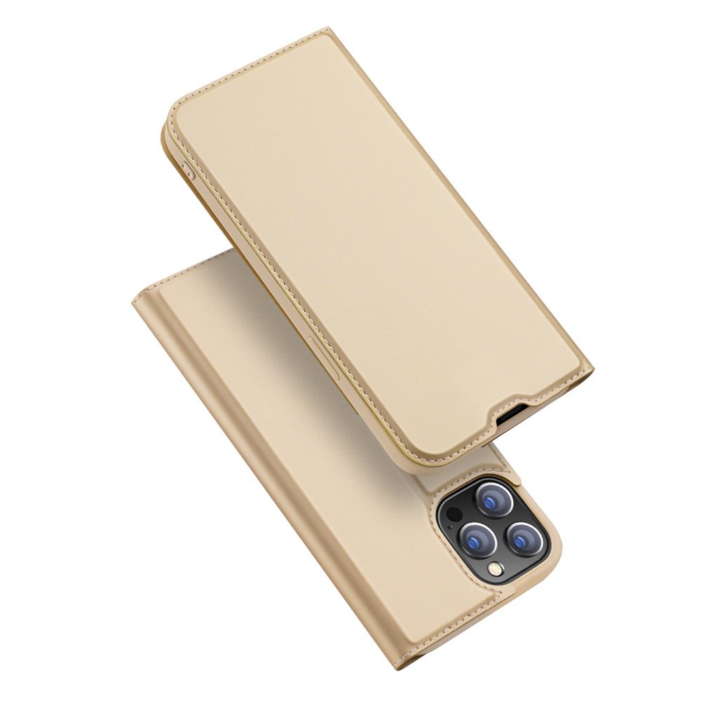 Aizsargvāciņš iPhone 13 Pro Max golden – Dux Ducis Skin Pro Bookcase type