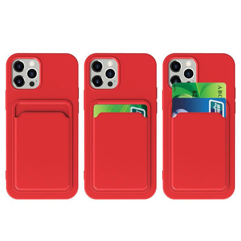 Aizsargvāciņš Xiaomi Redmi Note 10 / Redmi Note 10S – Card Silicone Wallet with Card Slot Documents, sarkans — attēls 3