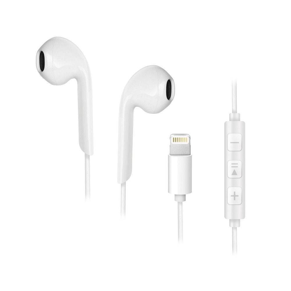 Forcell earphones stereo for Apple iPhone Lightning 8-pin NEW BOX white — attēls 2