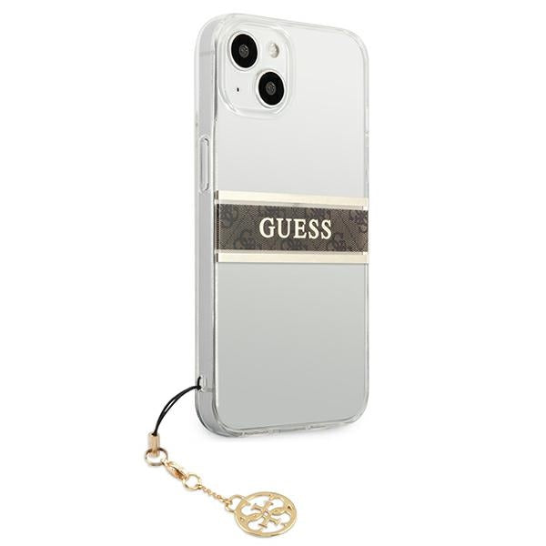Aizsargvāciņš iPhone 13 mini 5.4" Transparent hardcase 4G Brown Strap Charm – Guess GUHCP13SKB4GBR — attēls 4