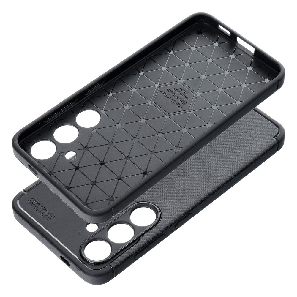 Aizsargvāciņš Samsung S24 – CARBON PREMIUM, melns — attēls 3