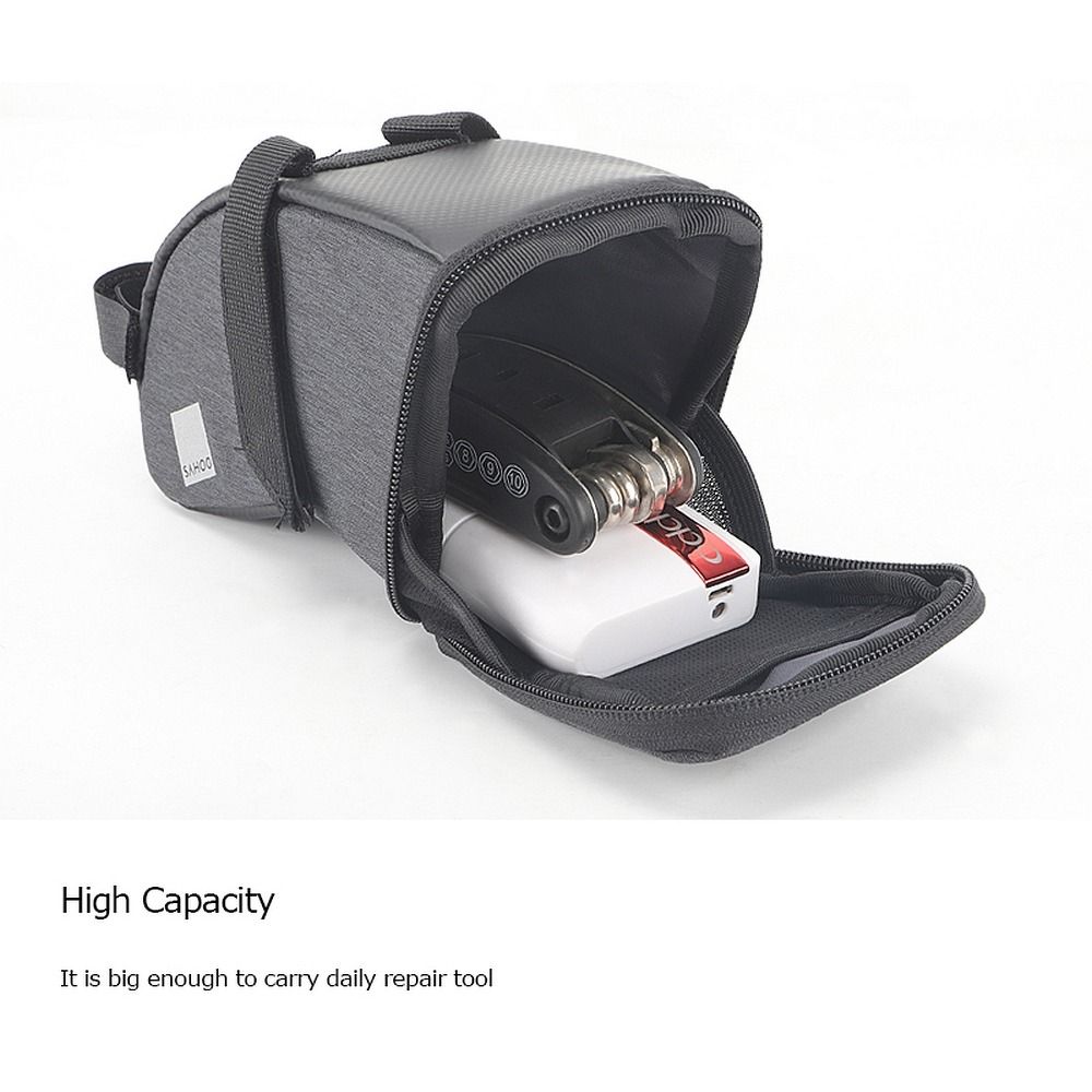 Velosipēda vai skrejriteņa soma SAHOO bike bag under the bicycle seat with zip 1L 131470L-SA black — attēls 2