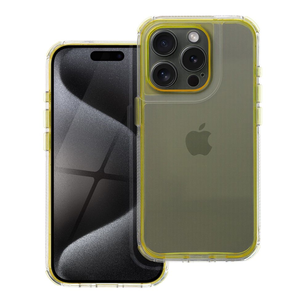 Aizsargvāciņš iPhone 16 Pro – MATRIX CLEAR, dzeltens