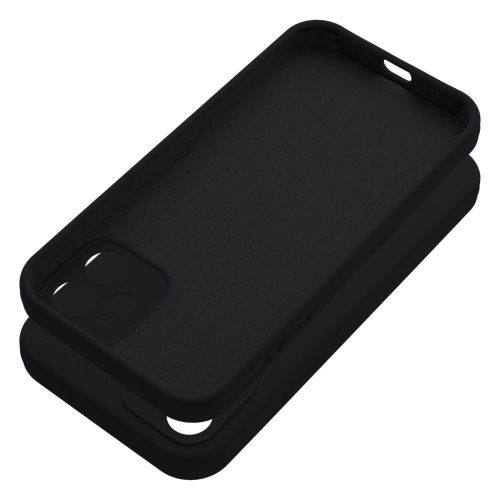 Aizsargvāciņš iPhone 12 – SILICONE 2mm, melns — attēls 2