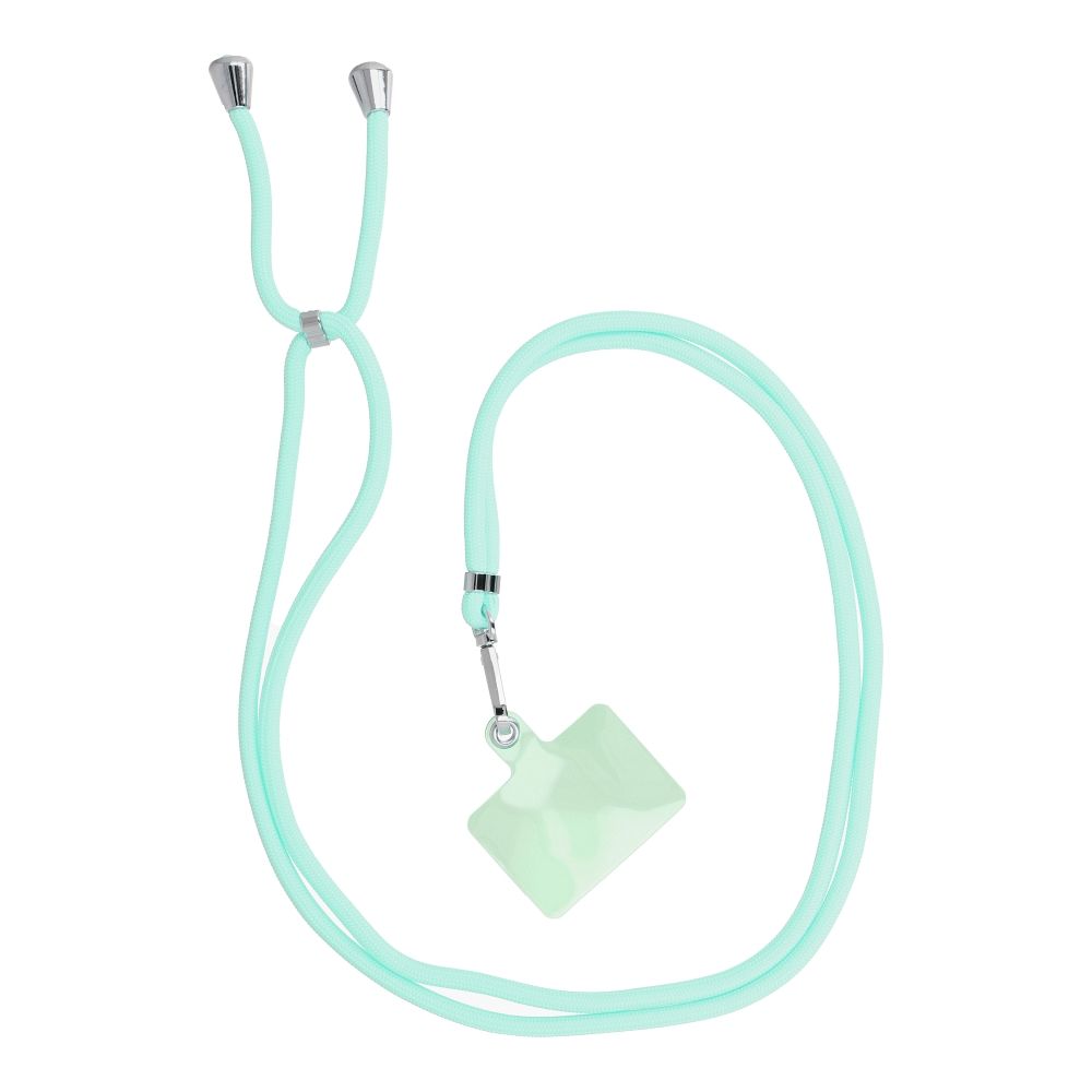 SWING (6mm) pendant for the phone with adjustable length / cord length 165cm (max 82.5cm in the loop) / on the shoulder or neck - lite green