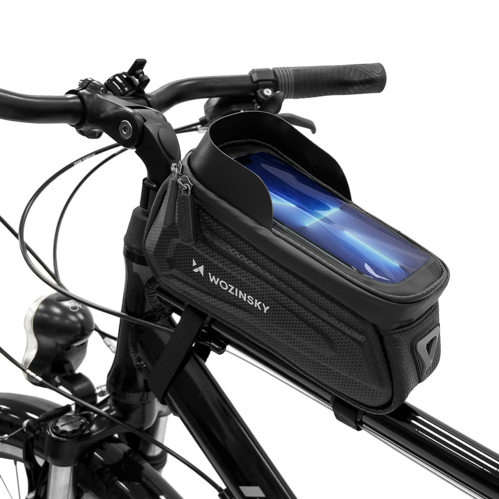 Velosipēda vai skrejriteņa soma Wozinsky Bike Frame Bag with Phone Case 1.7L Black (WBB28BK)