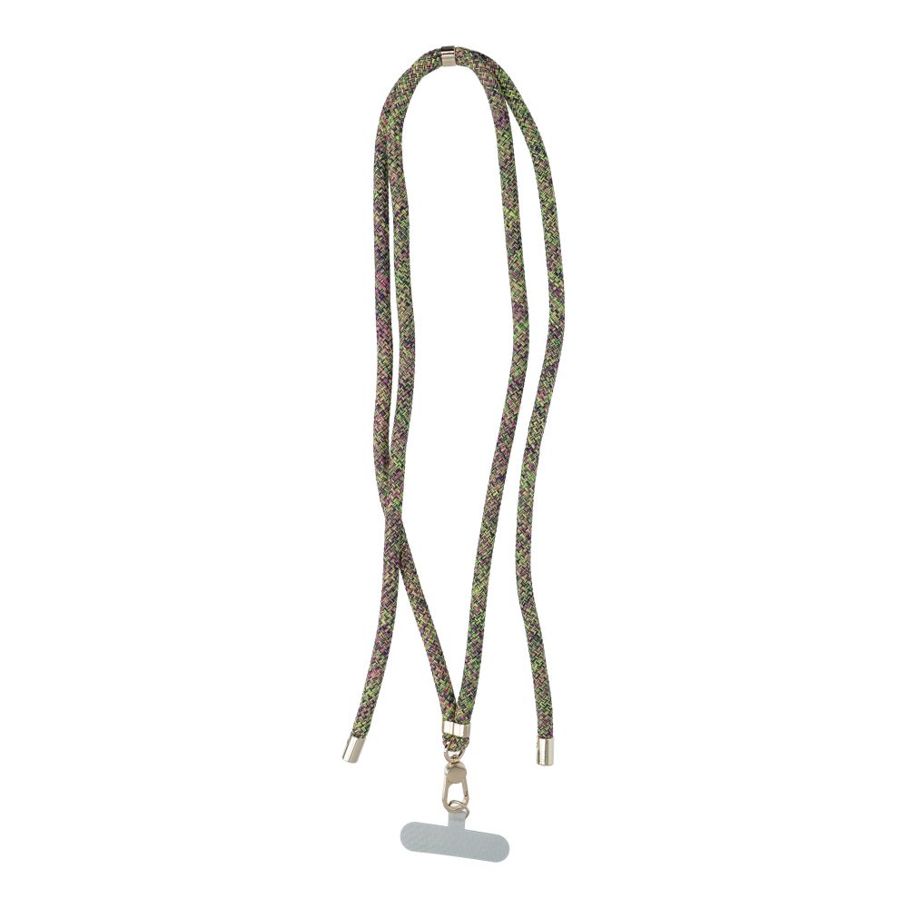 SWING (8mm) pendant for the phone with adjustable length / cord length 165cm (max 82.5cm in the loop) / on the shoulder or neck - grey-green-pink — attēls 2