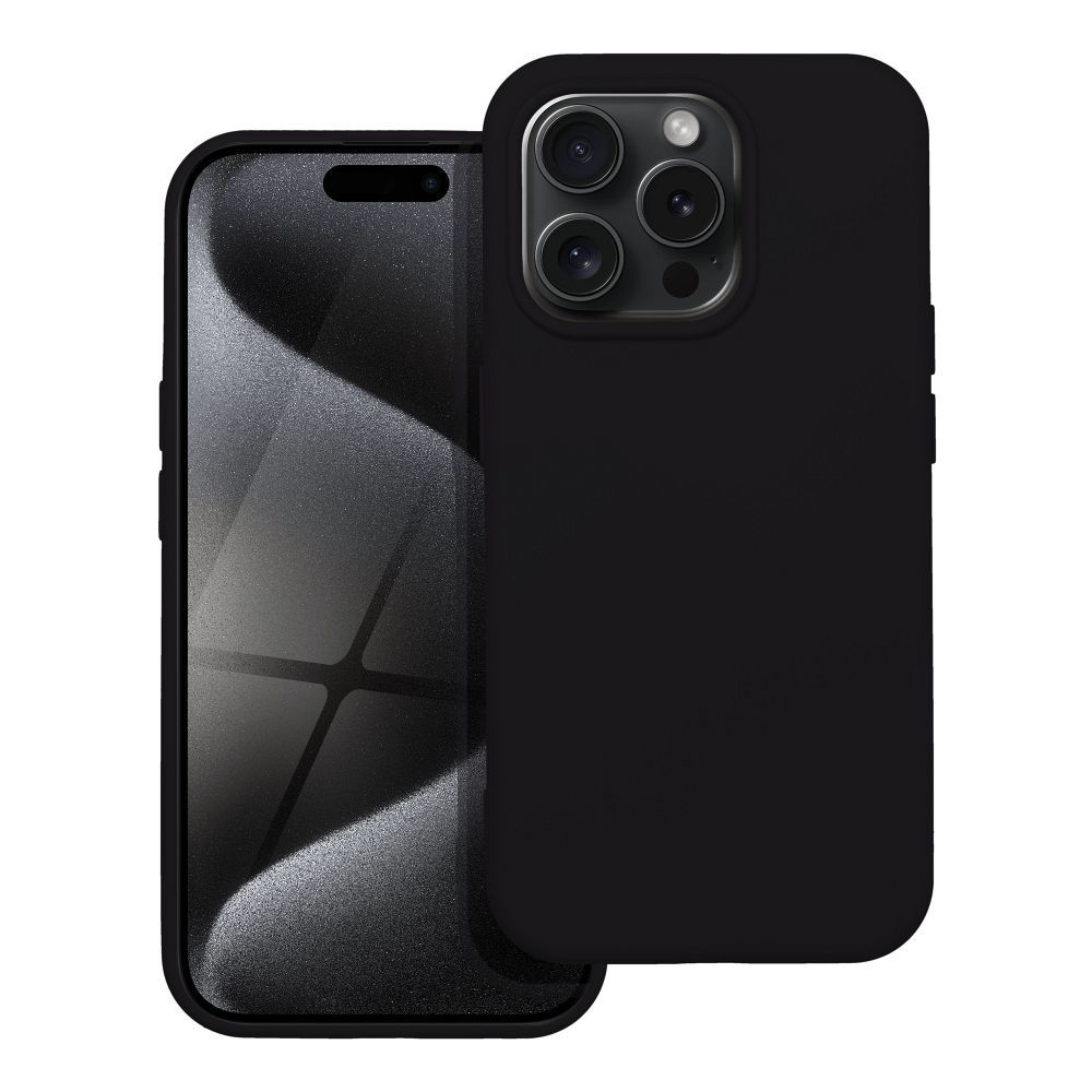 Aizsargvāciņš iPhone 15 Pro – SILICONE, melns