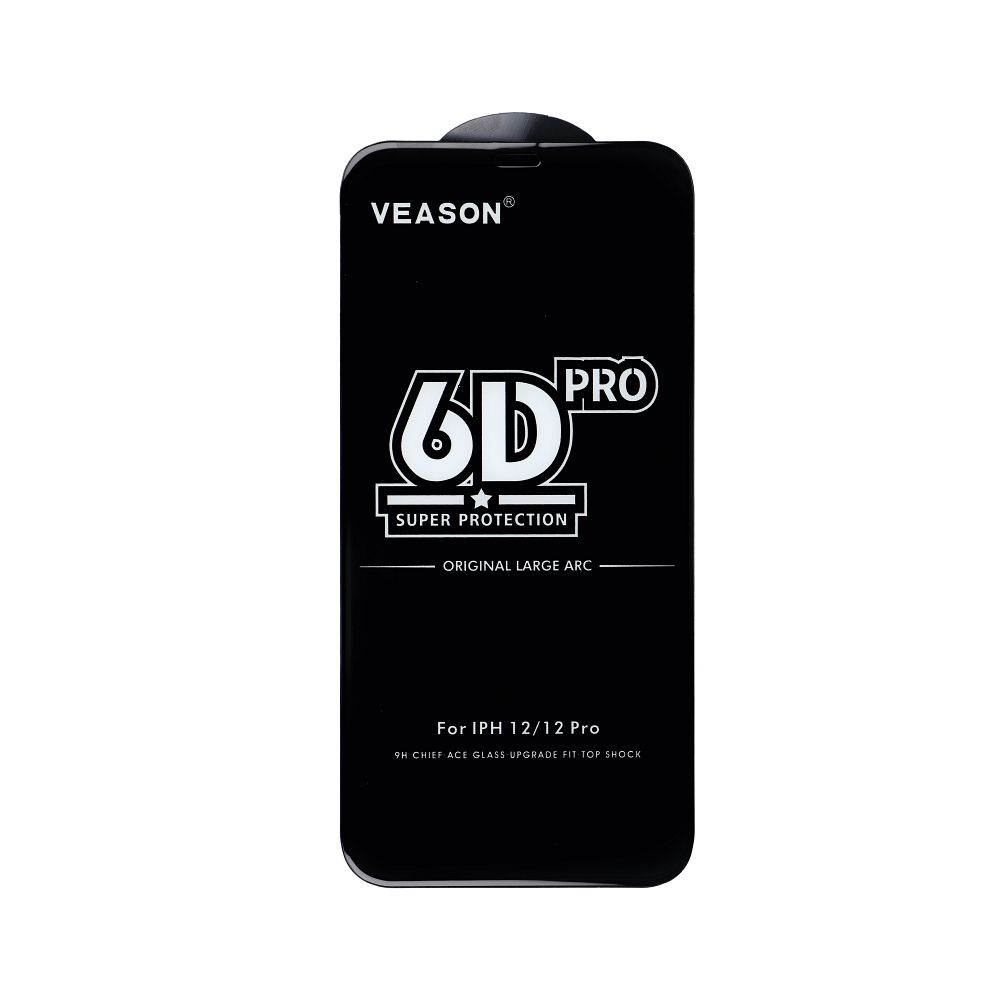 Aizsargstikls iPhone XS Max / 11 Pro Max – 6D Pro Veason, melns — attēls 2
