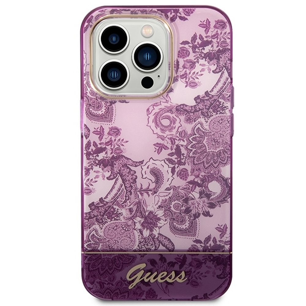 Aizsargvāciņš iPhone 14 Pro GUHCP14LHGPLHF (IML Electro Cam TDJ) fuschia – GUESS