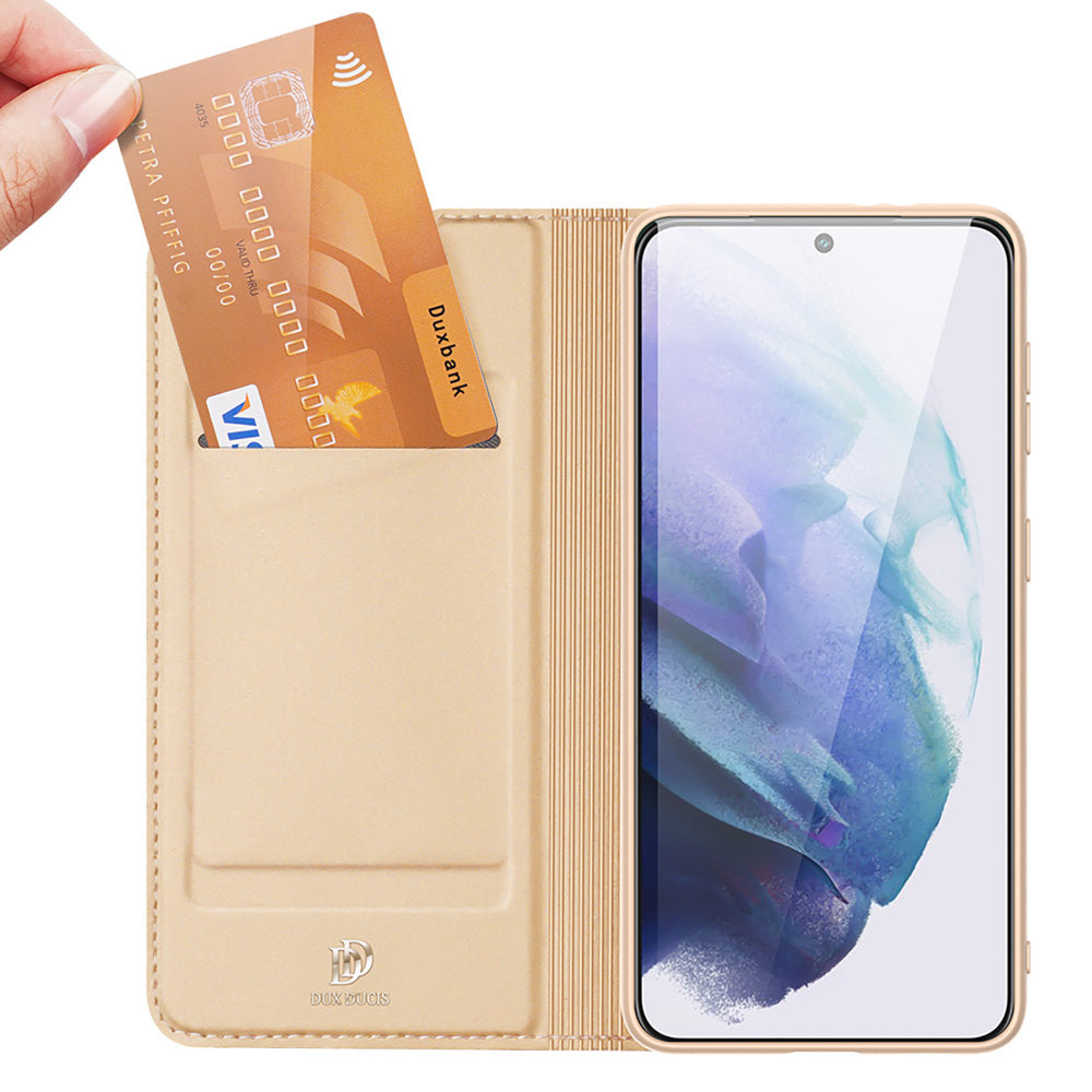 Aizsargvāciņš Samsung Galaxy S22 + (S22 Plus) – Dux Ducis Skin Pro Holster Flip, zelta — attēls 2