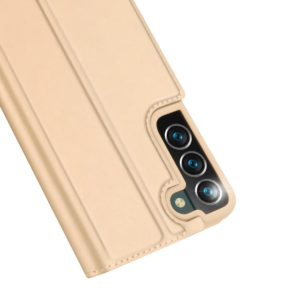 Aizsargvāciņš Samsung Galaxy S22 + (S22 Plus) – Dux Ducis Skin Pro Holster Flip, zelta — attēls 3
