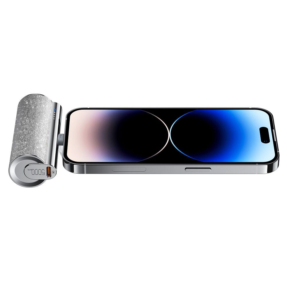 Ārējais akumulators VEGER powerbank 5 000 mAh with built-in connector Type C PD QC3.0 2,4A 12W PlugOn (W0573) silver — attēls 2