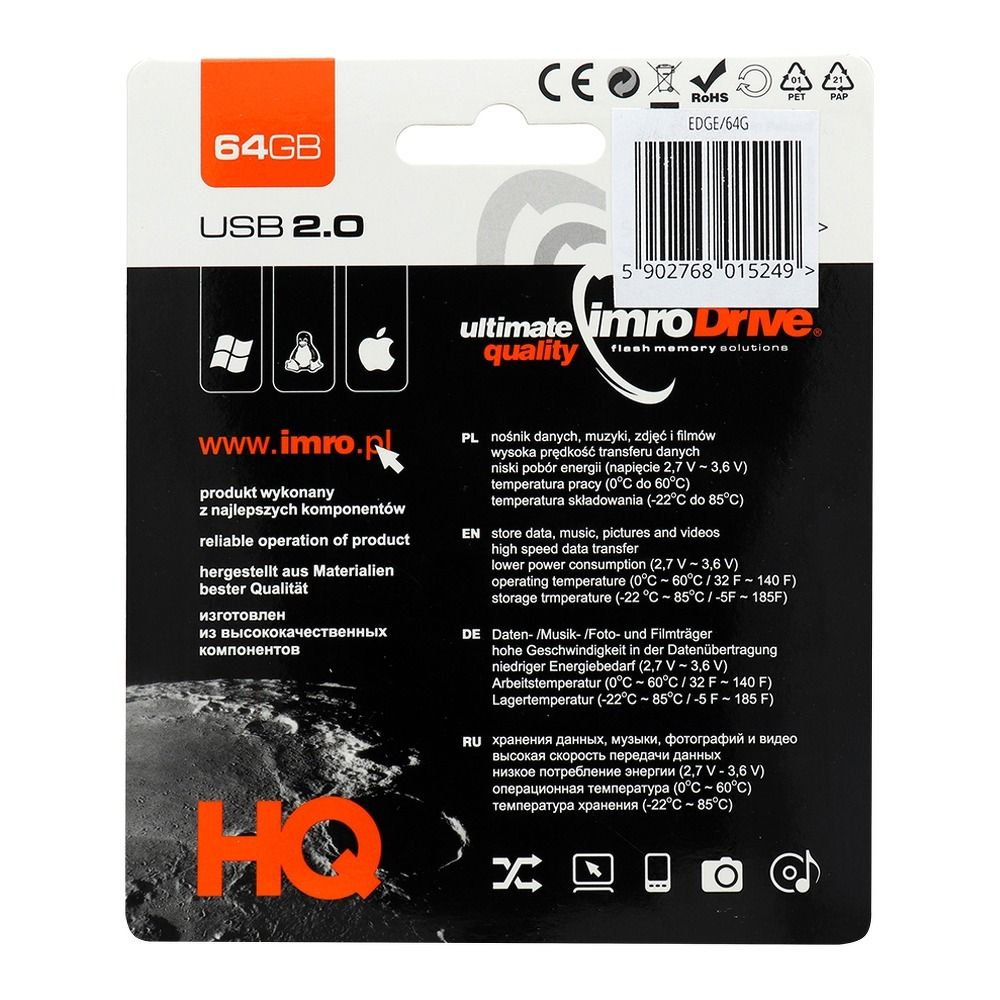 USB zibatmiņa IMRO pendrive EDGE 64GB USB2.0 — attēls 2