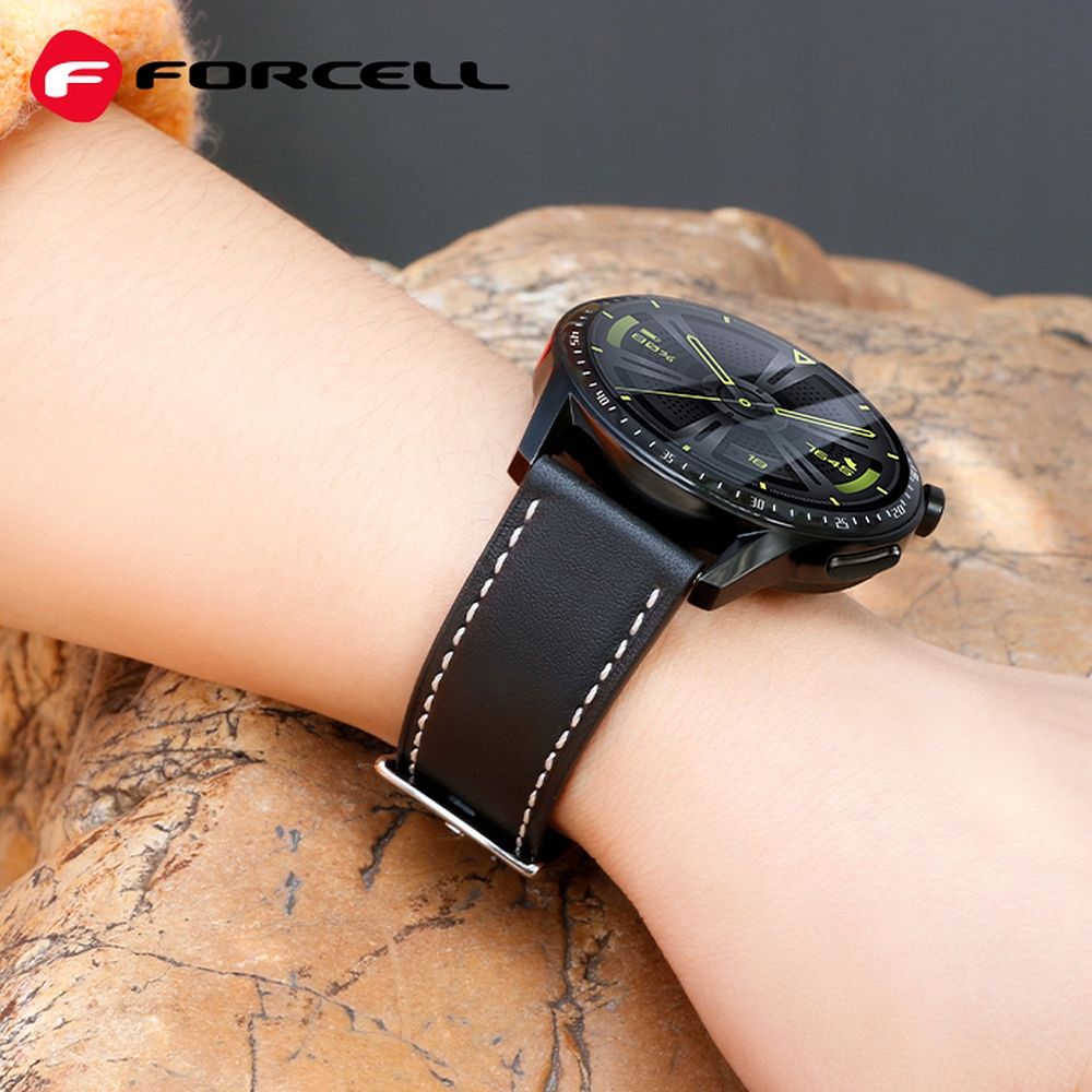 Forcell F-Design FS21 siksniņa Samsung Galaxy Watch 22 mm, melna