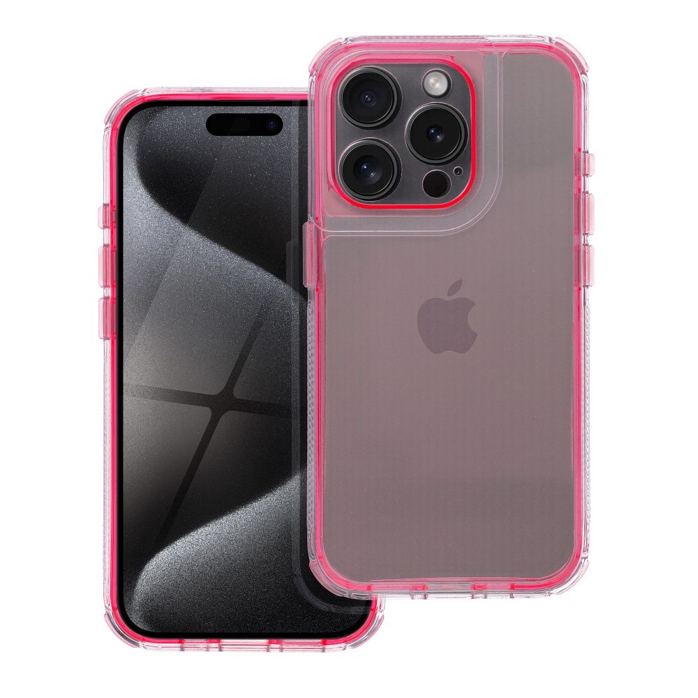 Aizsargvāciņš iPhone 16 – MATRIX CLEAR, pūderrozā