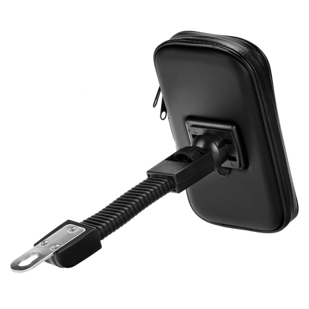 Motorcycle holder for mobile phone waterproof with zip ( 4,8" - 5,5" ) black — attēls 2