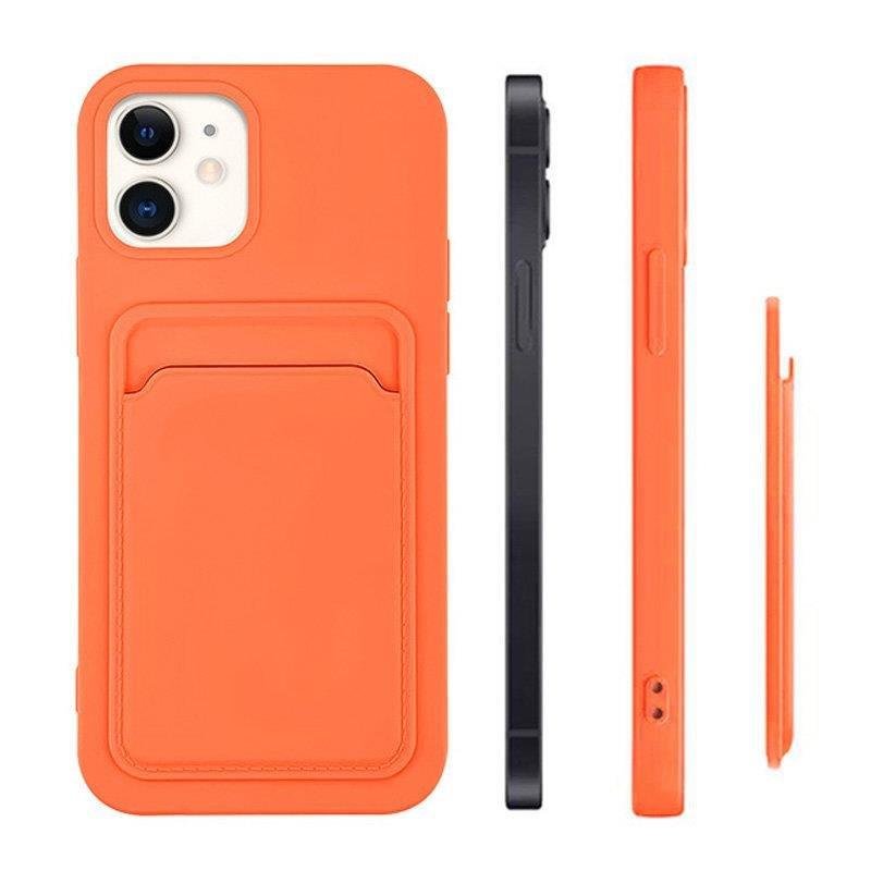 Card Case silikona vāciņš Samsung Galaxy A53 5G ar kartes nodalījumu, balts