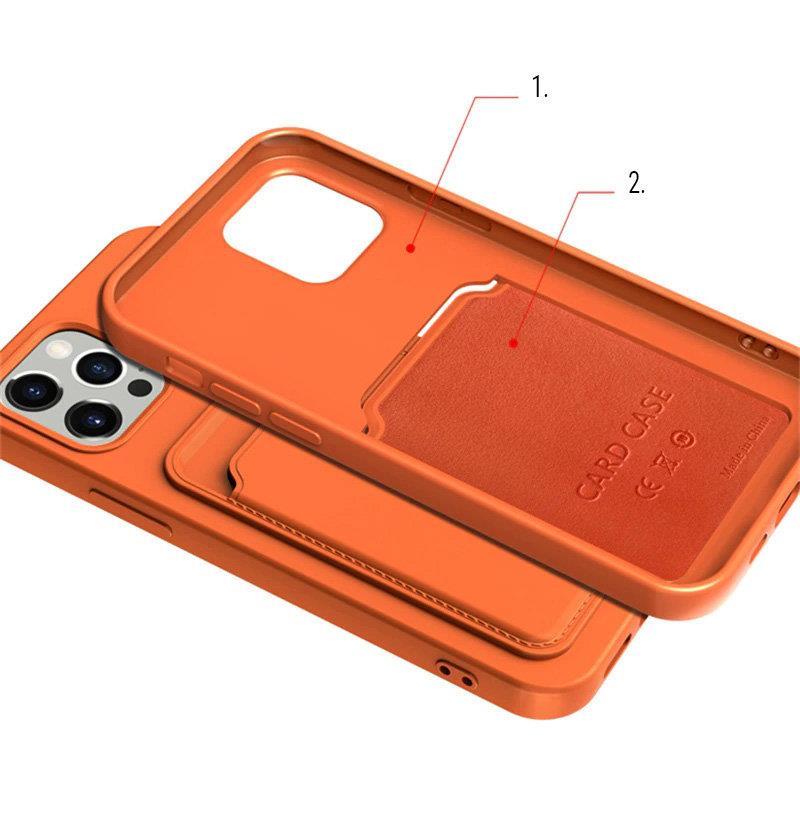 Card Case silikona vāciņš Samsung Galaxy A53 5G ar kartes nodalījumu, balts