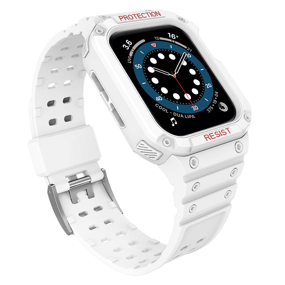 Protect Strap Band aizsargsiksna ar korpusu Apple Watch 42/44/45 mm, balta