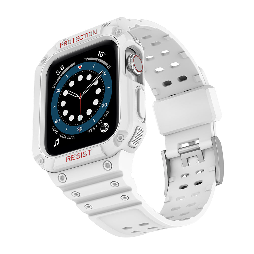 Protect Strap Band aizsargsiksna ar korpusu Apple Watch 42/44/45 mm, balta