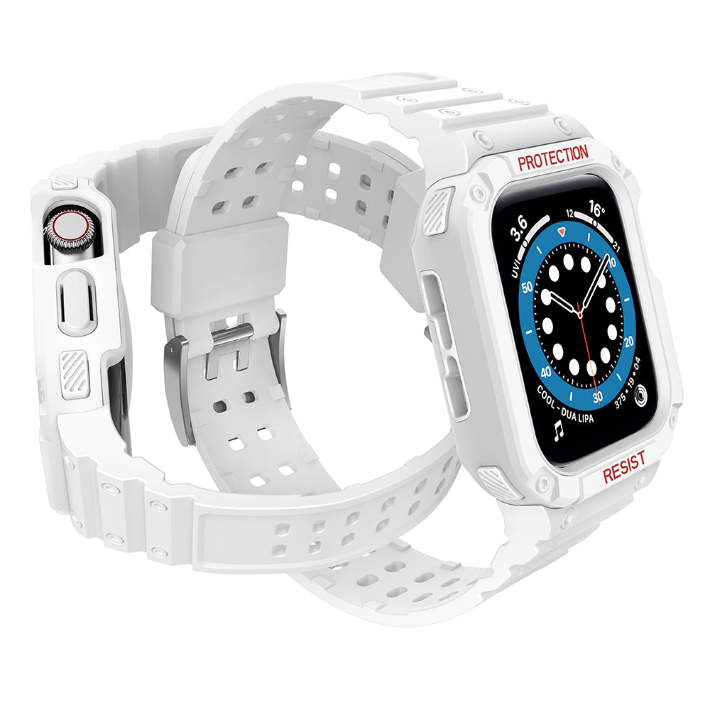 Protect Strap Band aizsargsiksna ar korpusu Apple Watch 42/44/45 mm, balta