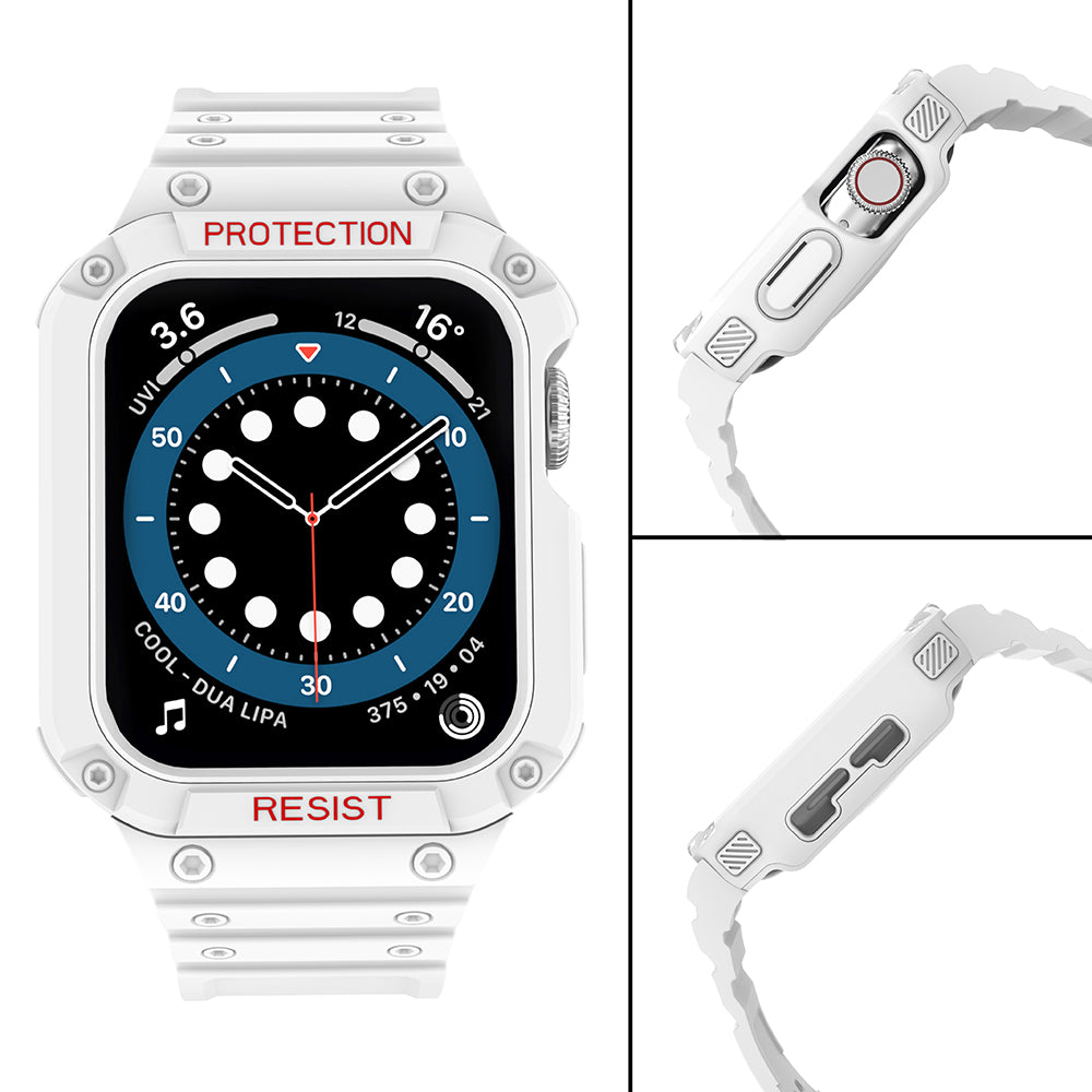 Protect Strap Band aizsargsiksna ar korpusu Apple Watch 42/44/45 mm, balta