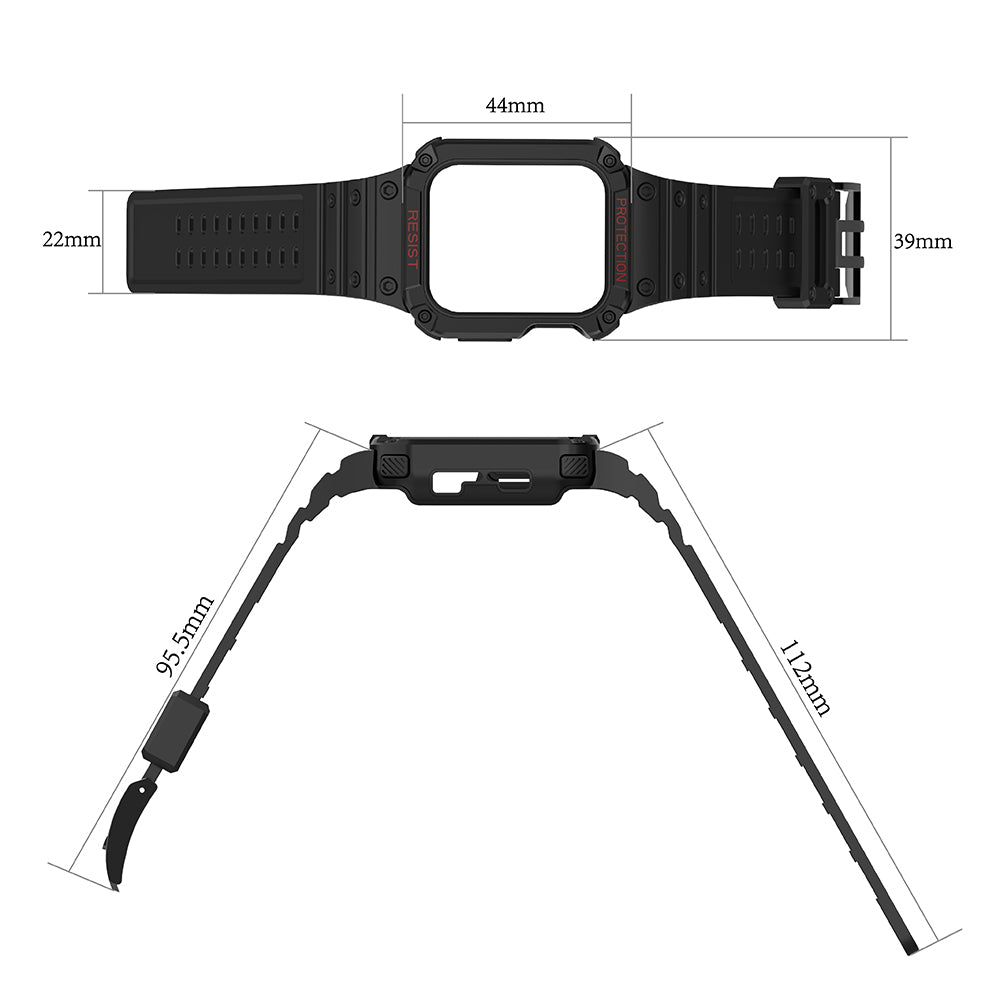 Protect Strap Band aizsargsiksna ar korpusu Apple Watch 42/44/45 mm, balta