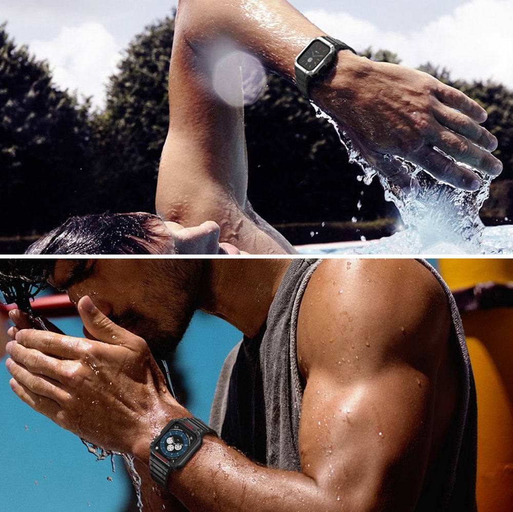 Protect Strap Band aizsargsiksna ar korpusu Apple Watch 42/44/45 mm, balta