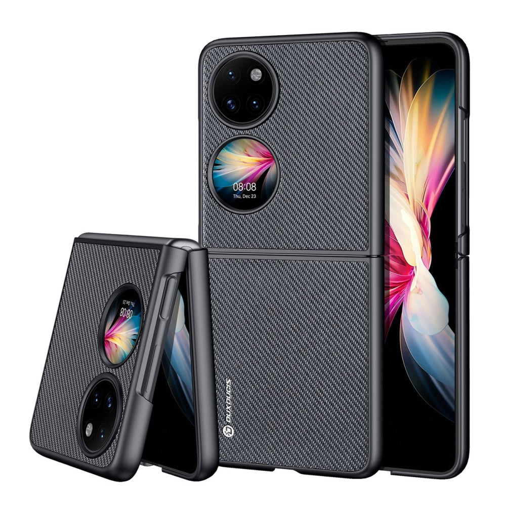 Dux Ducis Fino aizsargvāciņš Huawei P50 Pocket ar neilona apdari, melns