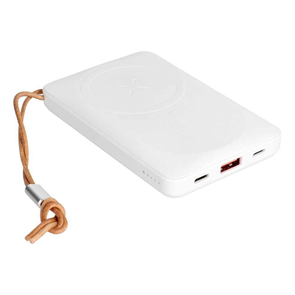 Ārējais akumulators VEGER powerbank 10 000 mAh z ładowaniem indukcyjnym kompatybilny z MagSafe PD QC3.0 2A 20W MagOn (VP1151 / W1151) white