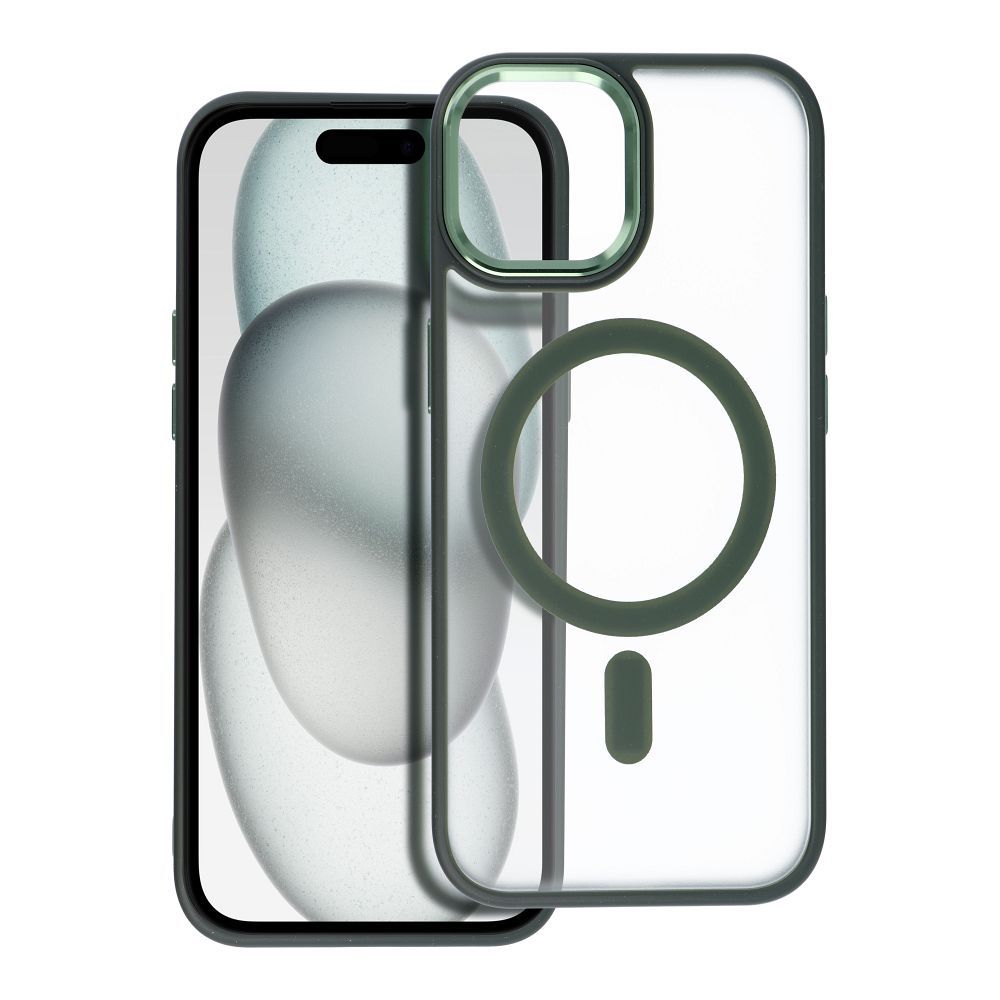 Aizsargvāciņš iPhone 15 – MATTE MAG compatible with MagSafe, zaļš