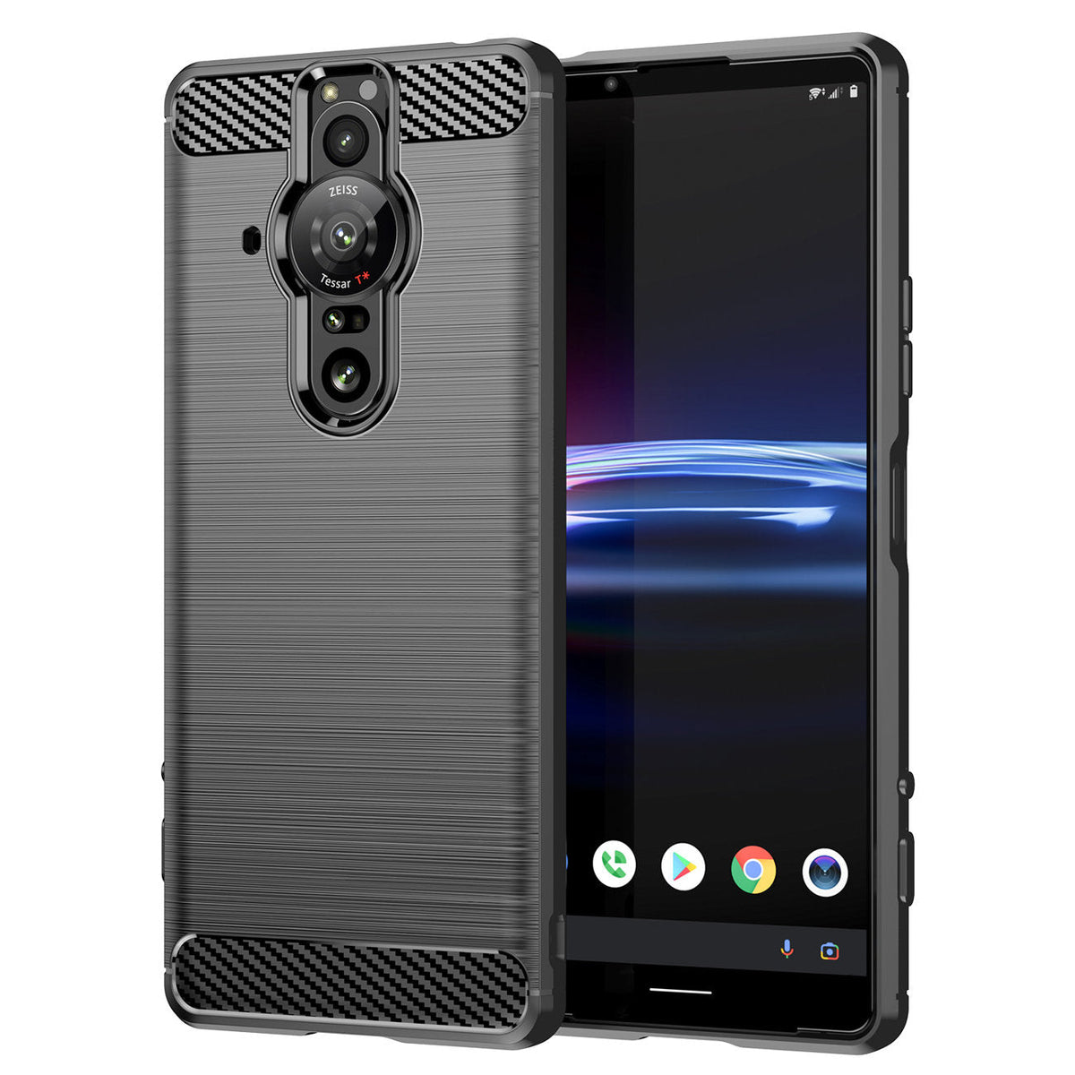 Carbon Case TPU aizsargvāciņš Sony Xperia Pro-I, melns