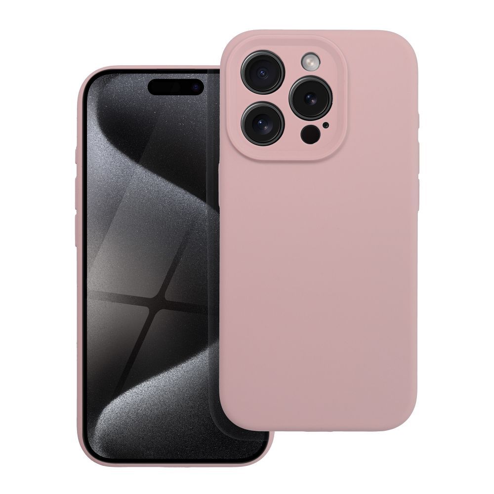 Aizsargvāciņš iPhone 16 Pro Max sand – SILICONE 2mm, rozā — attēls 2