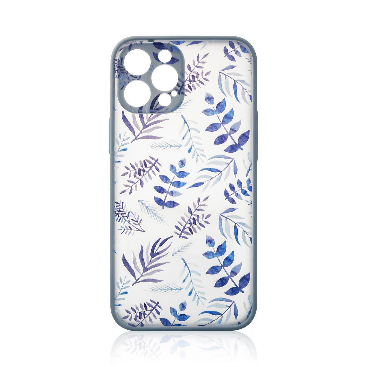 Design Case aizsargvāciņš iPhone 12 Pro ar ziedu rakstu, tumši zils