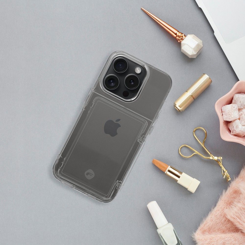 Aizsargvāciņš iPhone 15 Pro – FORCELL F-PROTECT Crystal Pocket, caurspīdīgs — attēls 4