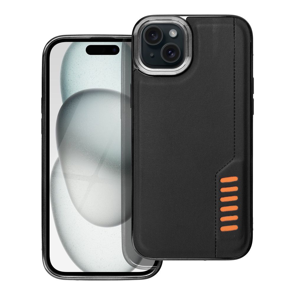 Aizsargvāciņš iPhone 15 Plus – MILANO, melns