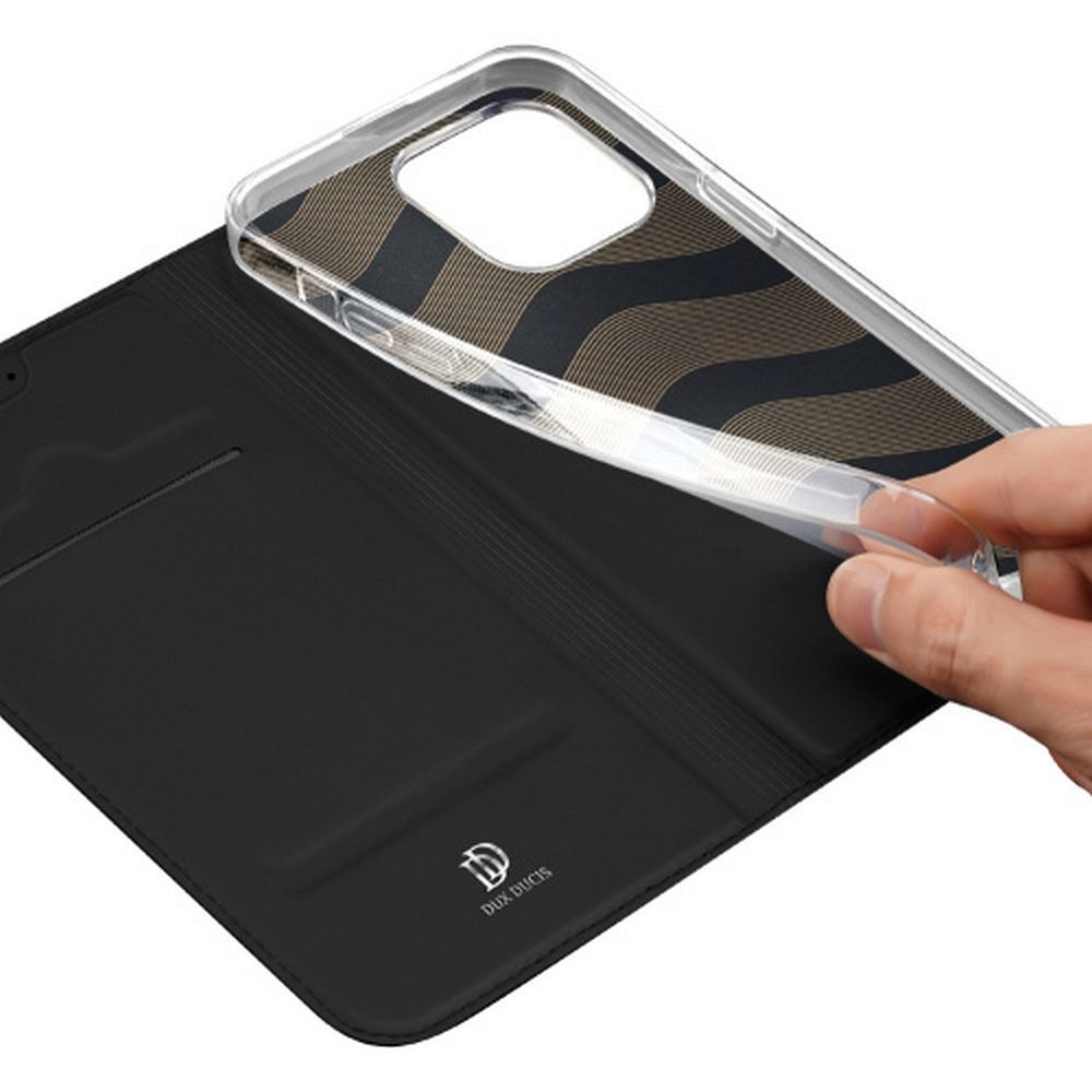 Aizsargvāciņš iPhone 15 Pro – DUX DUCIS wallet SKIN PRO, melns — attēls 3