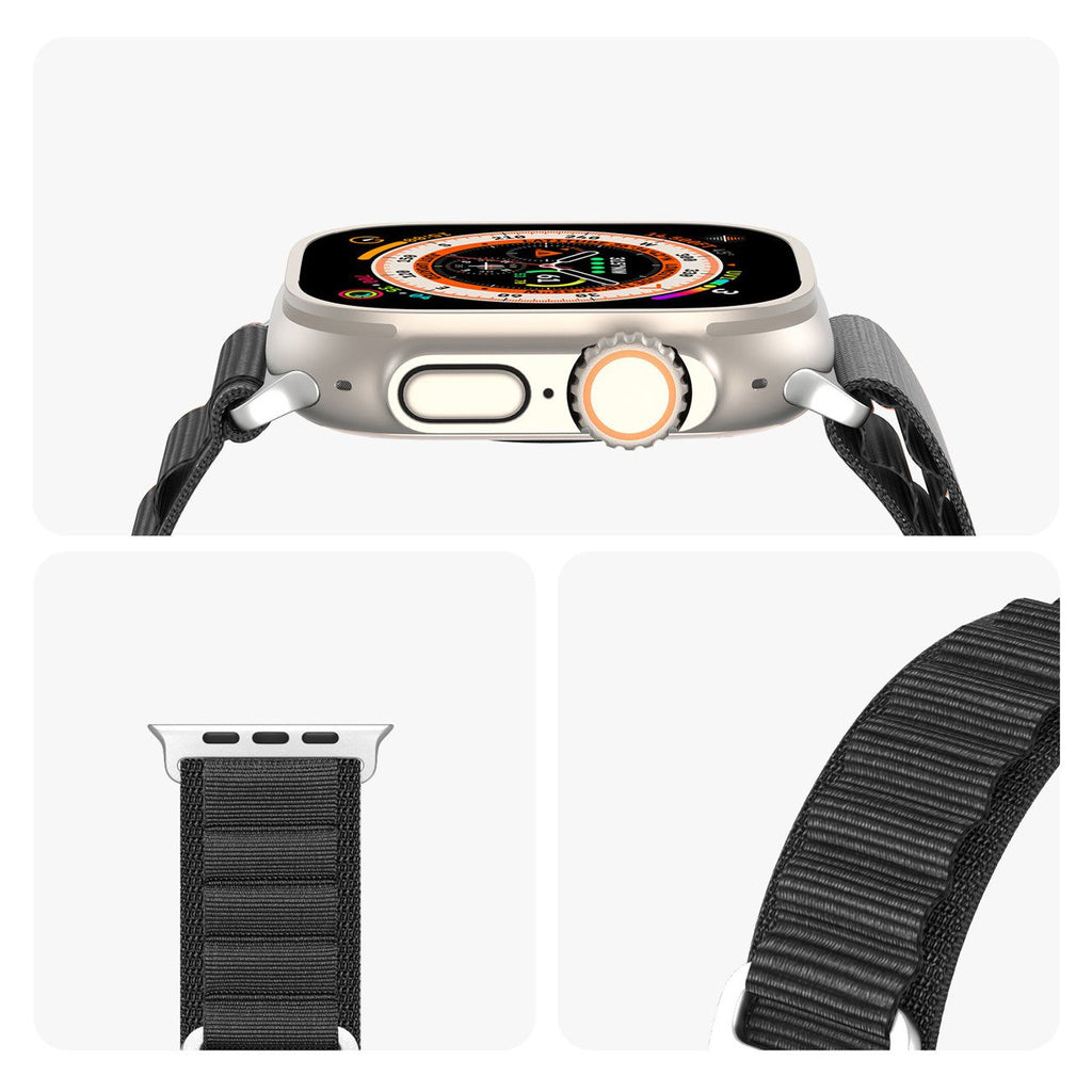 Dux Ducis GS neilona siksniņa Apple Watch 42/44/45/49 mm, melna