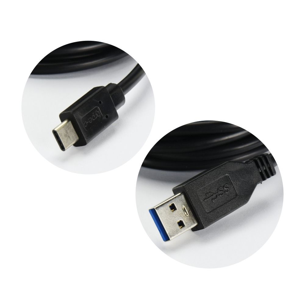 Kabelis Cable USB A to Type C 3.0 2A HD2 2 m black — attēls 2