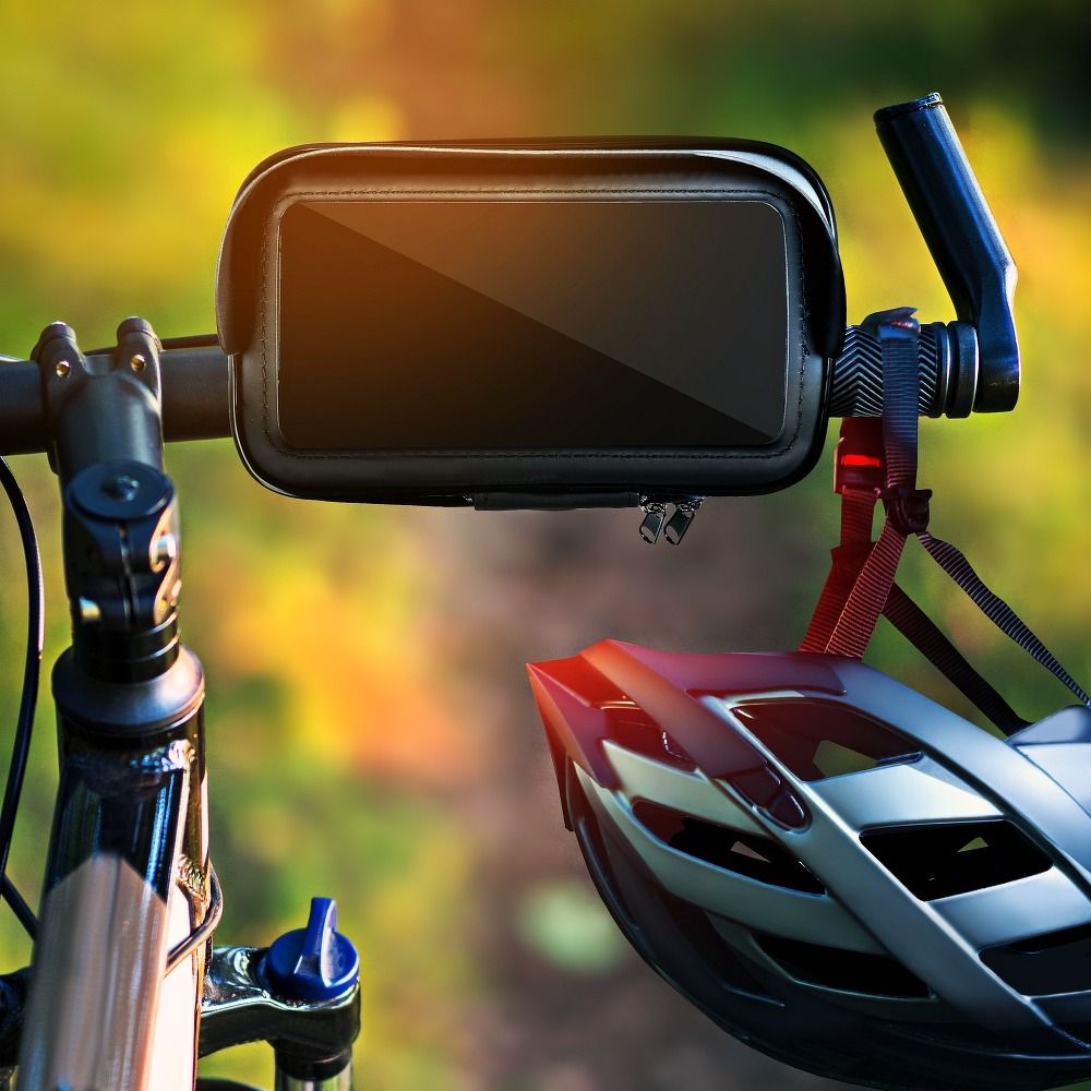 Bike holder waterproof with zip and hood ( 5,5" - 6,3" ) black — attēls 4