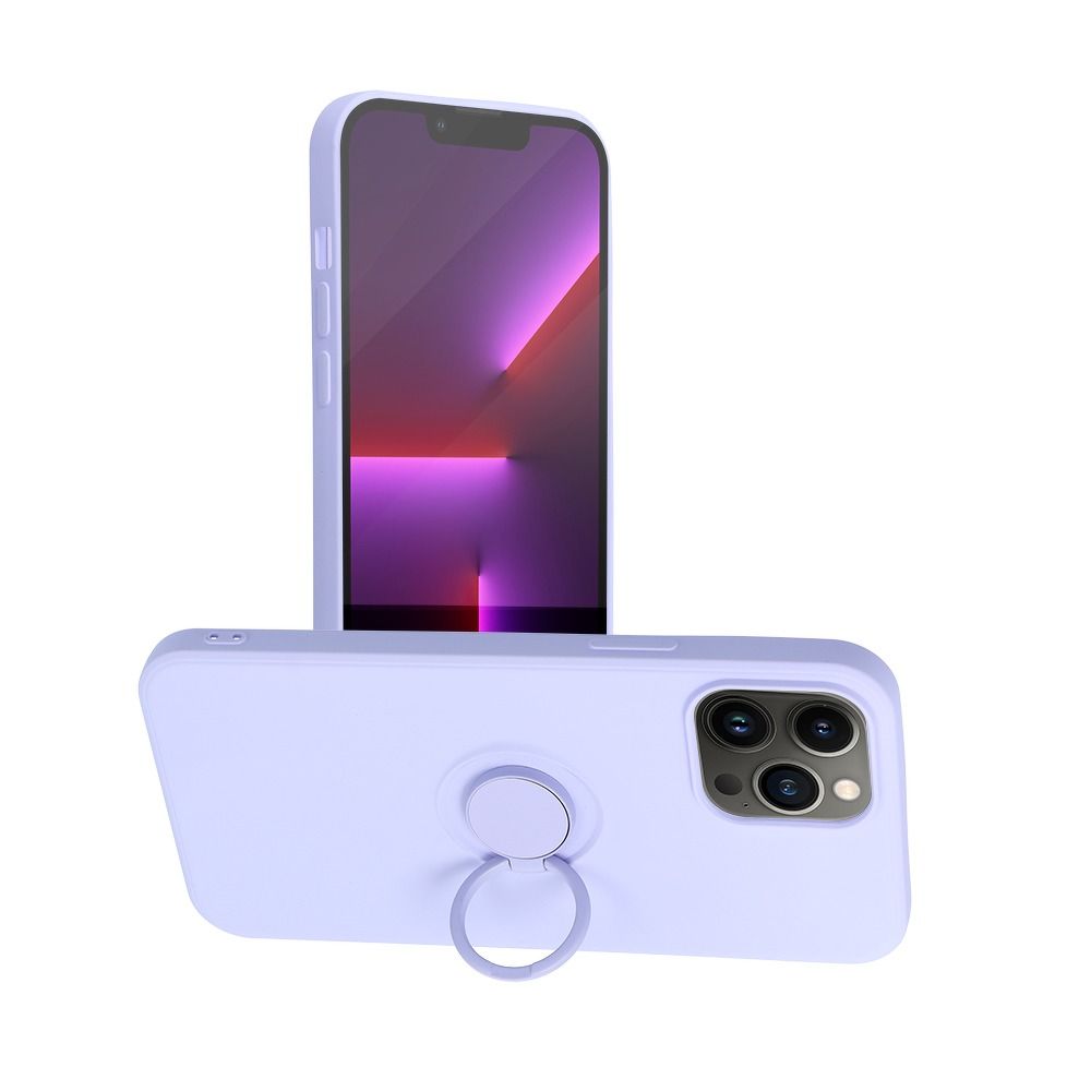 Aizsargvāciņš iPhone 13 Pro Max – SILICONE RING, violets