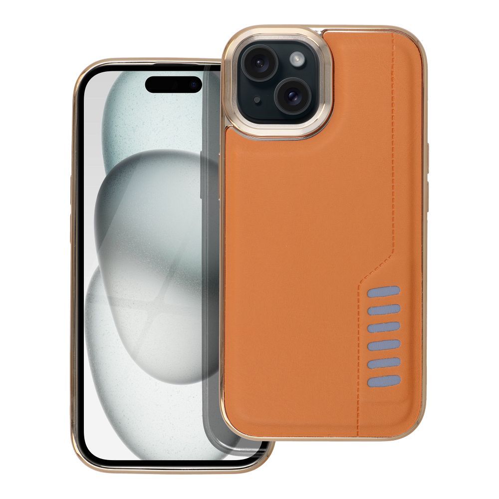 Aizsargvāciņš iPhone 15 – MILANO, brūns