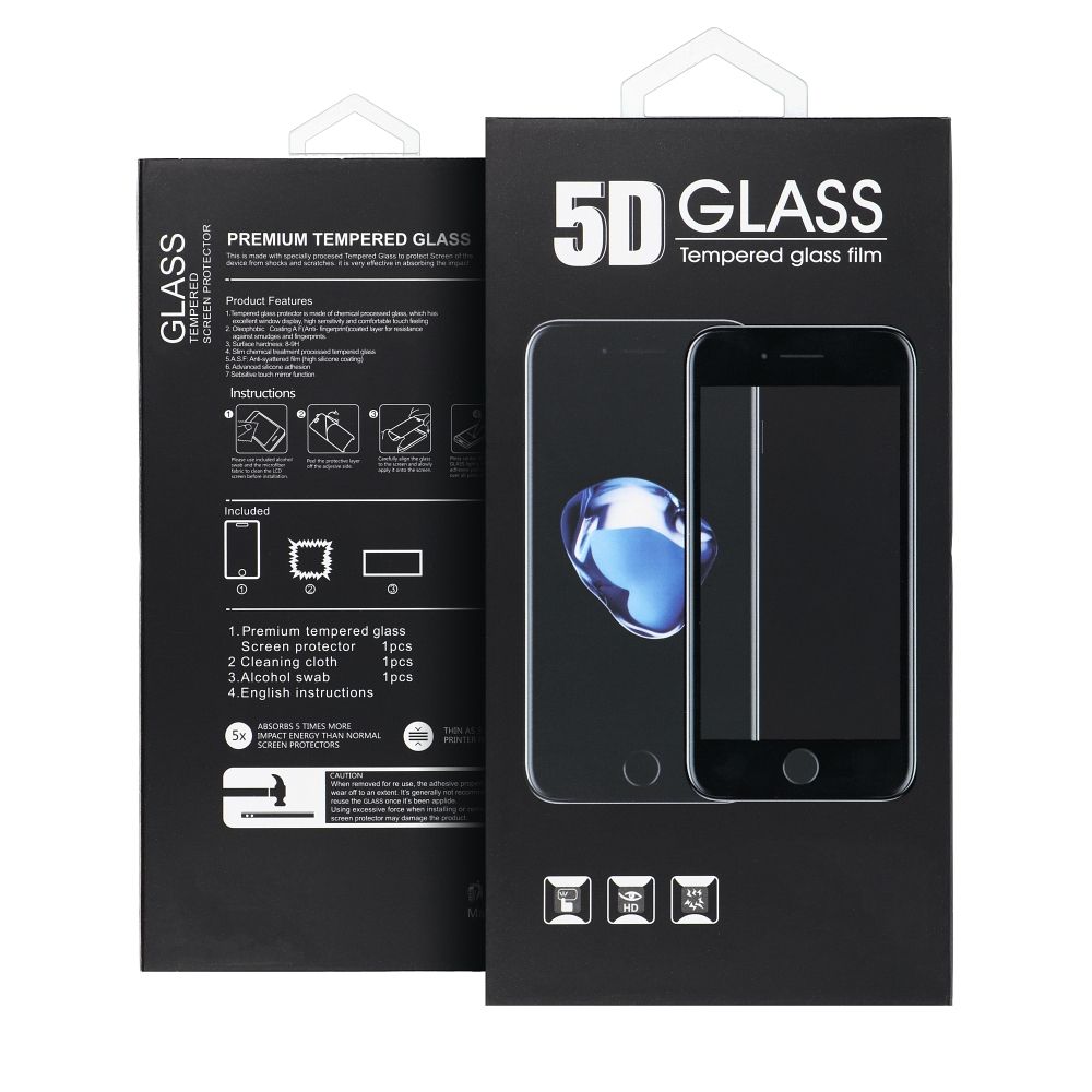 Aizsargstikls Xiaomi Redmi 13C / Poco C65 – 5D Full Glue, melns — attēls 2