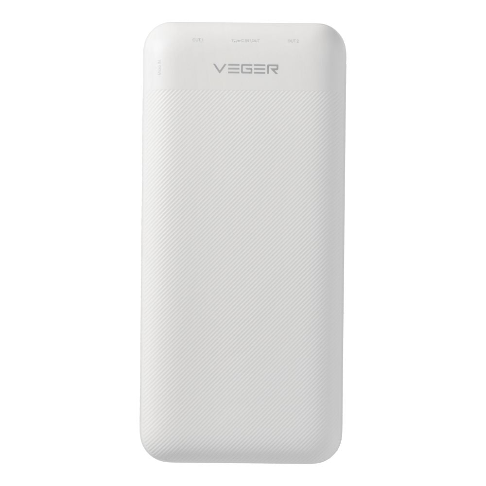 Ārējais akumulators VEGER powerbank 20 000 mAh PD QC3.0 2A20W L20S (VP2039PD / W2039PD) white — attēls 2
