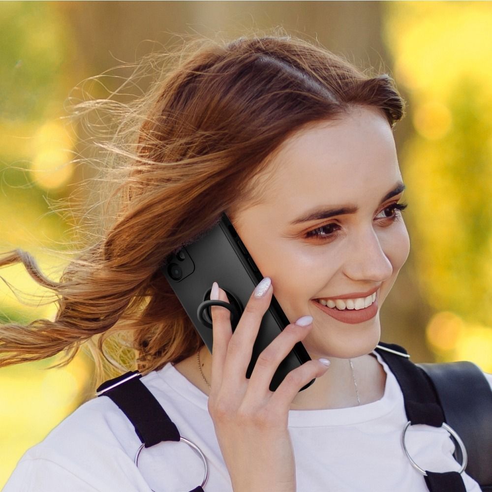 Aizsargvāciņš Samsung A13 4G – SILICONE RING, melns — attēls 4