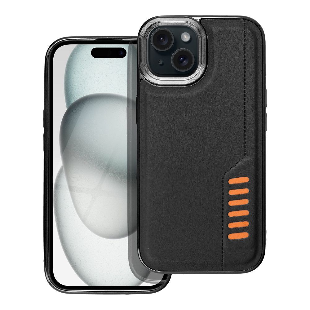 Aizsargvāciņš iPhone 15 – MILANO, melns
